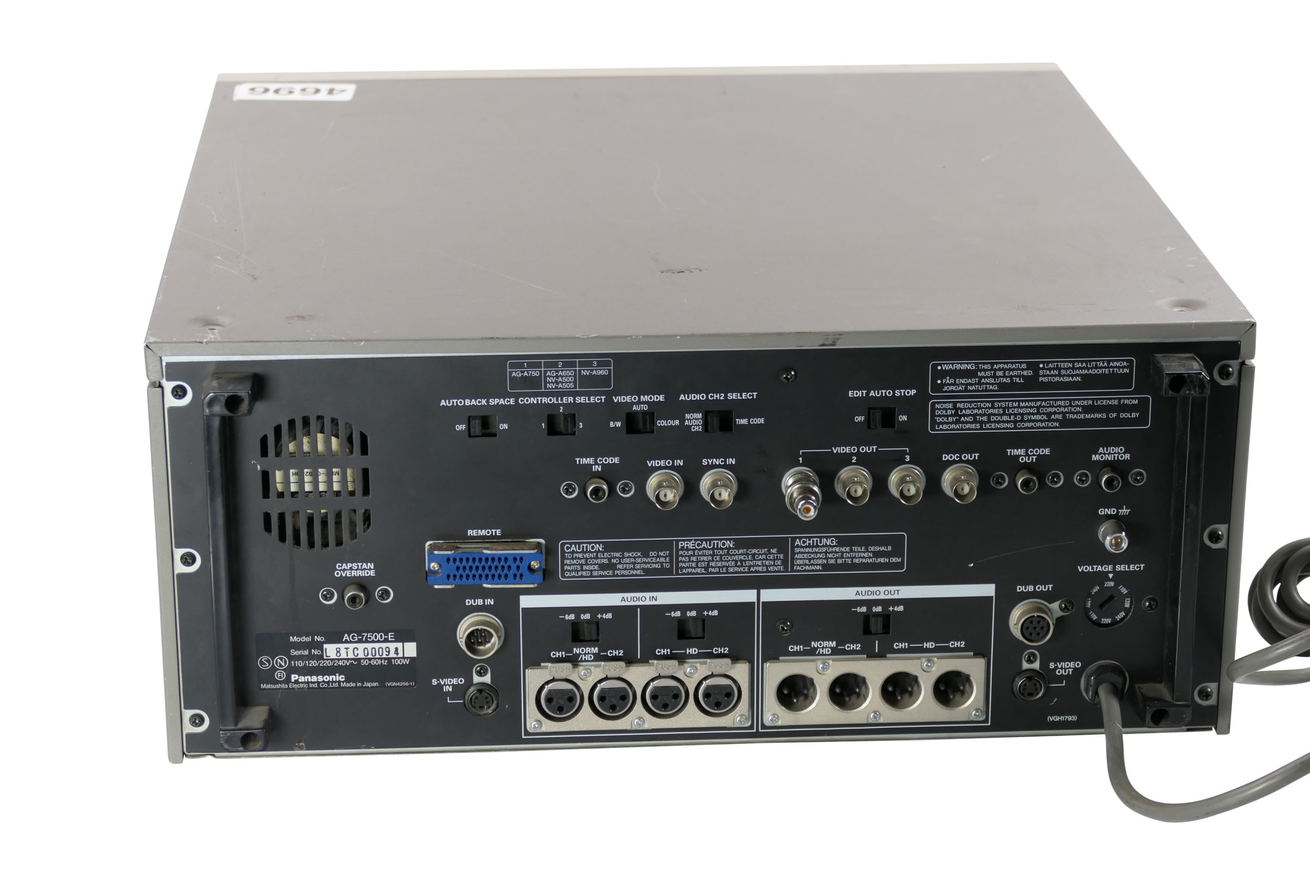 Panasonic AG-7500 - SVHS Video Player Professional | VCRShop