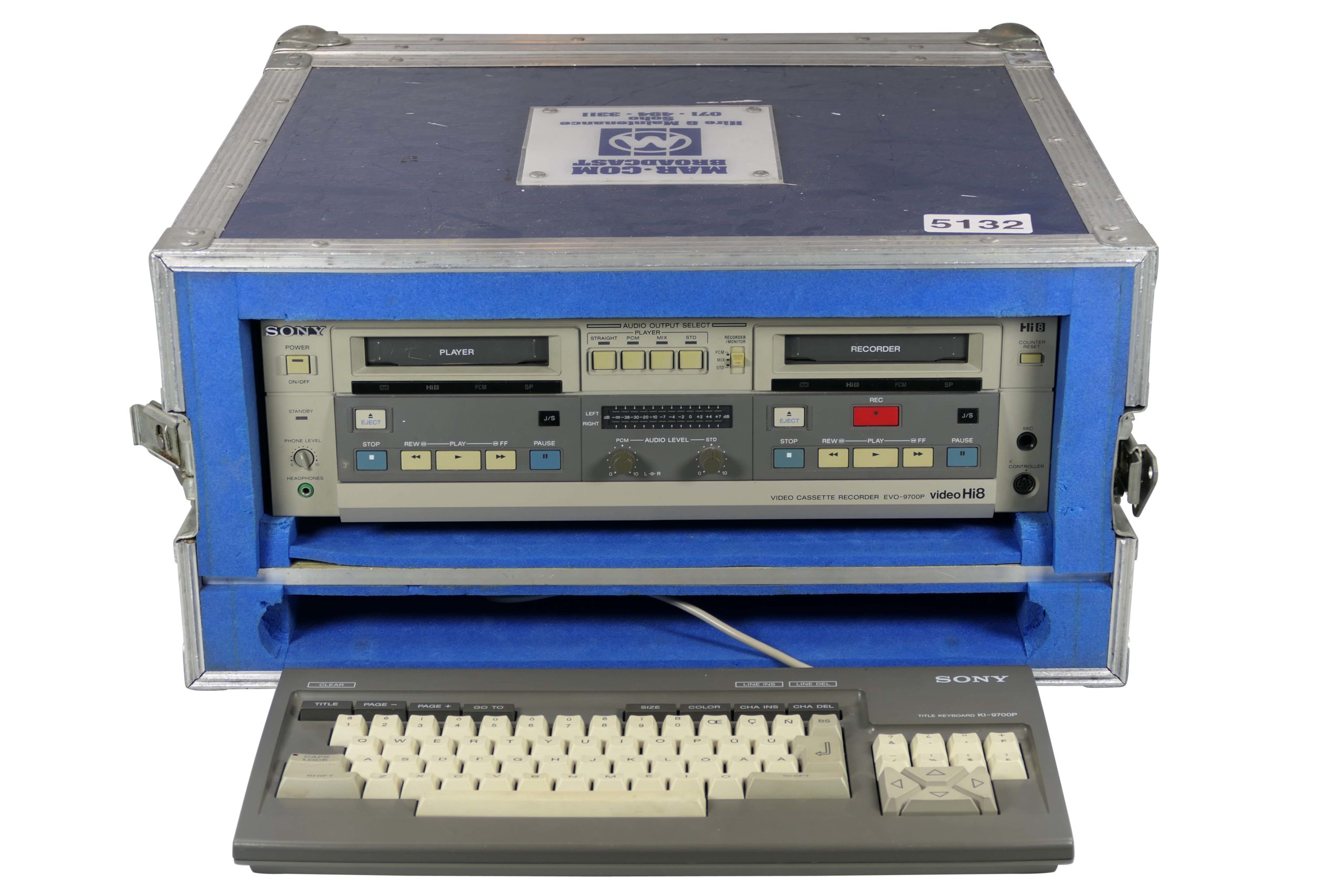 Sony EVO9700P Hi8 Recorder & Player TBC Flightcase & Remotes & Manual