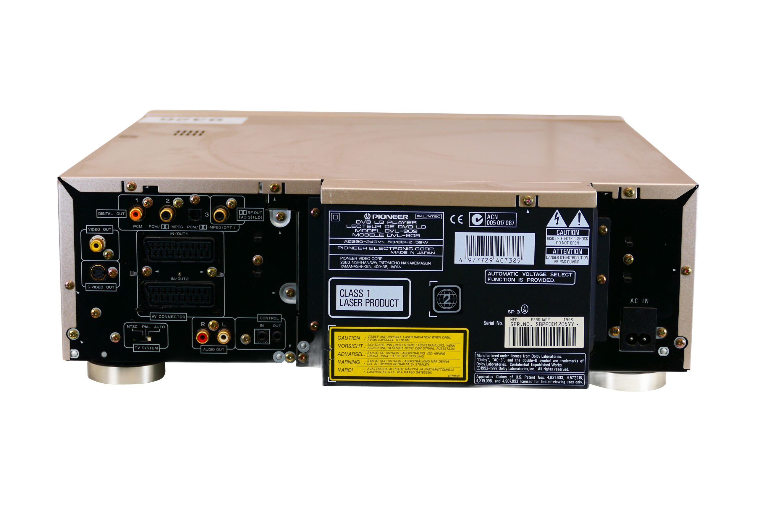 パイオニア DVL-909 Pioneer DVL-909 LD / DVD / CD Laserdisc Player Operation confirmed