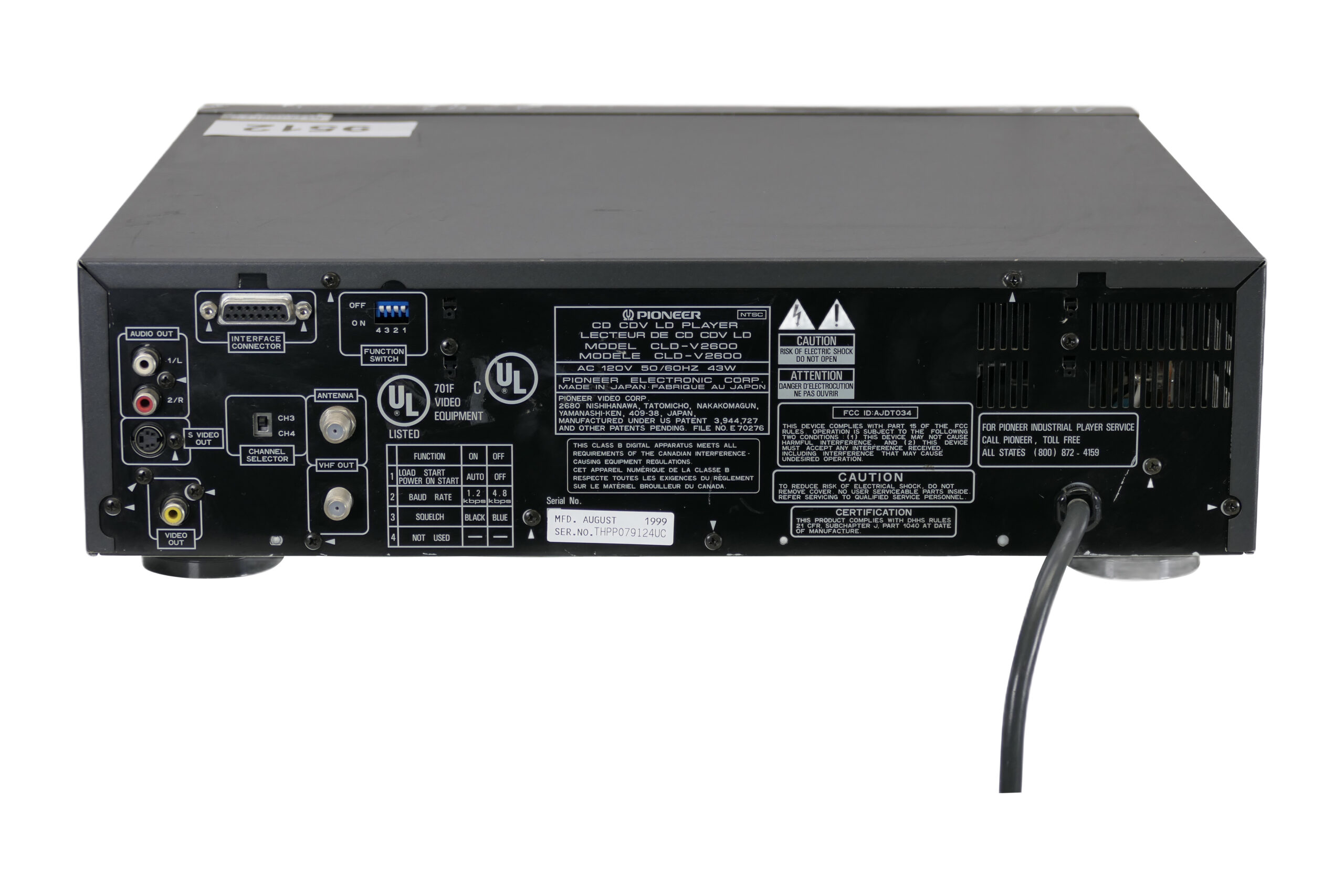 PIONEER CLD-V2600 レーザーディスク レーザーディスクプレイヤー PIONEER CLD-V2600 - メルカリ